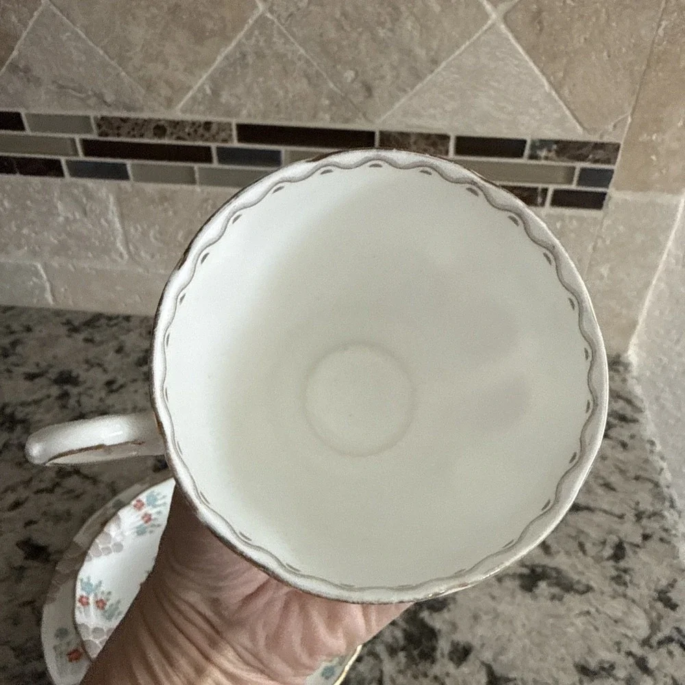 Tuscan Fine English Bone China Three Piece Cup & Saucer Set Floral